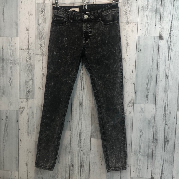 Ashley Mason Black Acid Wash Skinny Jeans 1 - Picture 1 of 8